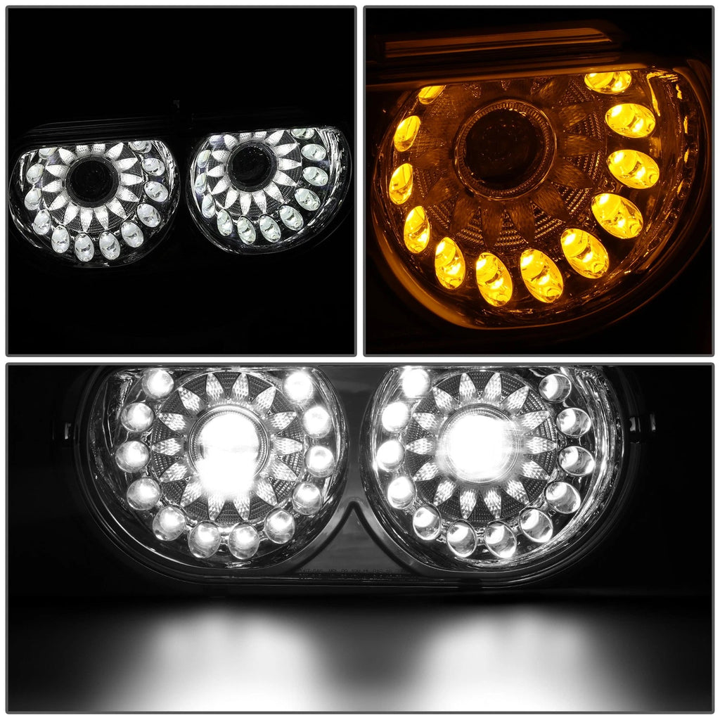Chrome Housing Amber Corner LED Projector Headlights for Dodge Challenger (2008–2014)