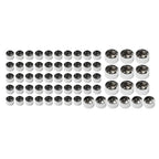 63 Pcs Chrome Engine Topper Bolt Caps for Harley Softail FXST (2000-2006)