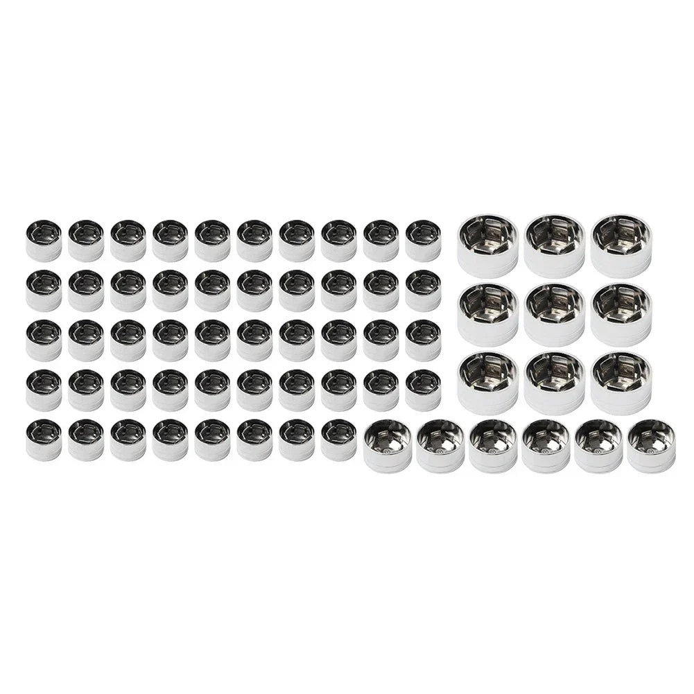 63 Pcs Chrome Engine Topper Bolt Caps for Harley Softail FXST (2000-2006)
