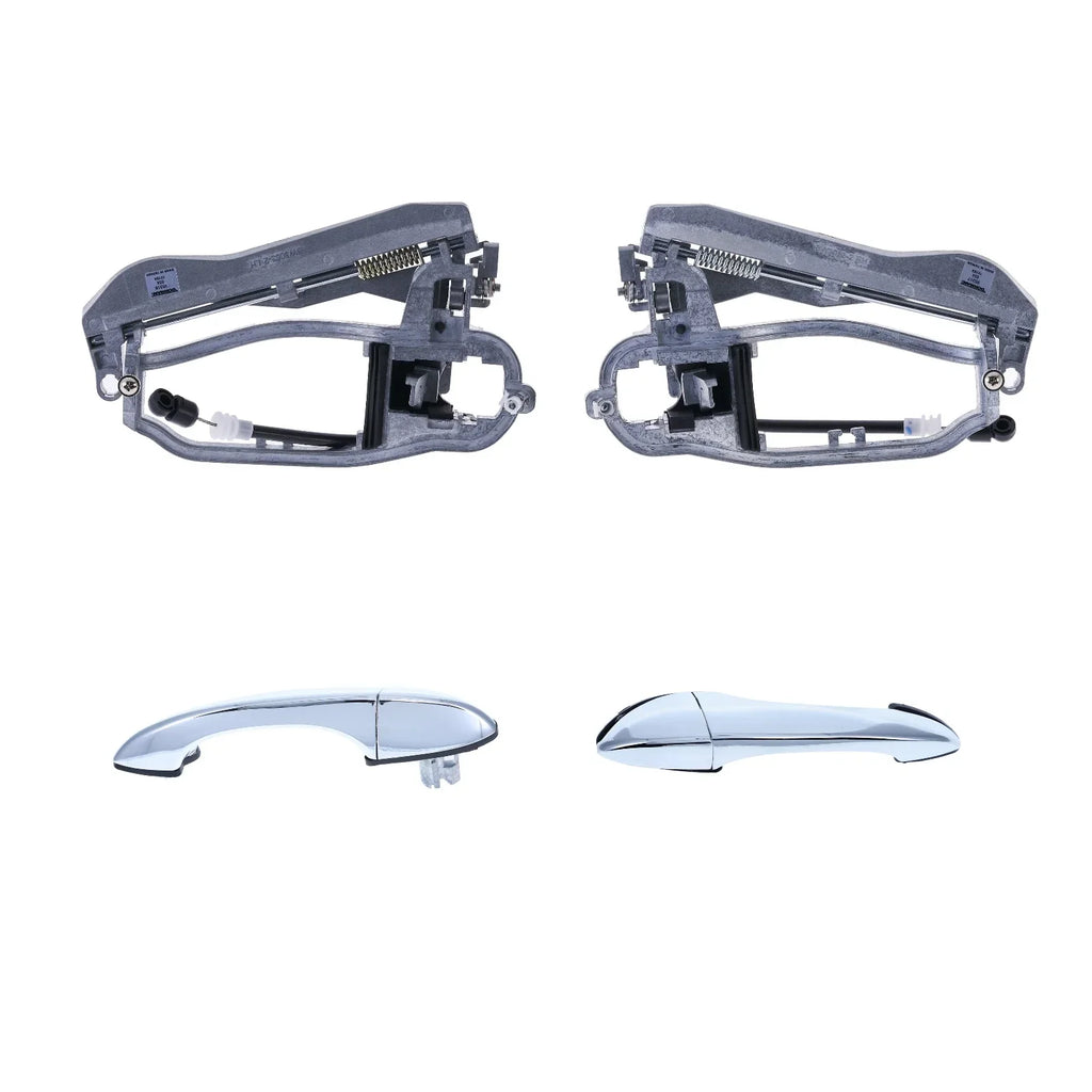 4pcs Rear LH+RH Chrome Outer Door Handle and Carrier for BMW X5 (2000–2007)