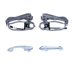 4pcs Rear LH+RH Chrome Outer Door Handle and Carrier for BMW X5 (2000–2007)