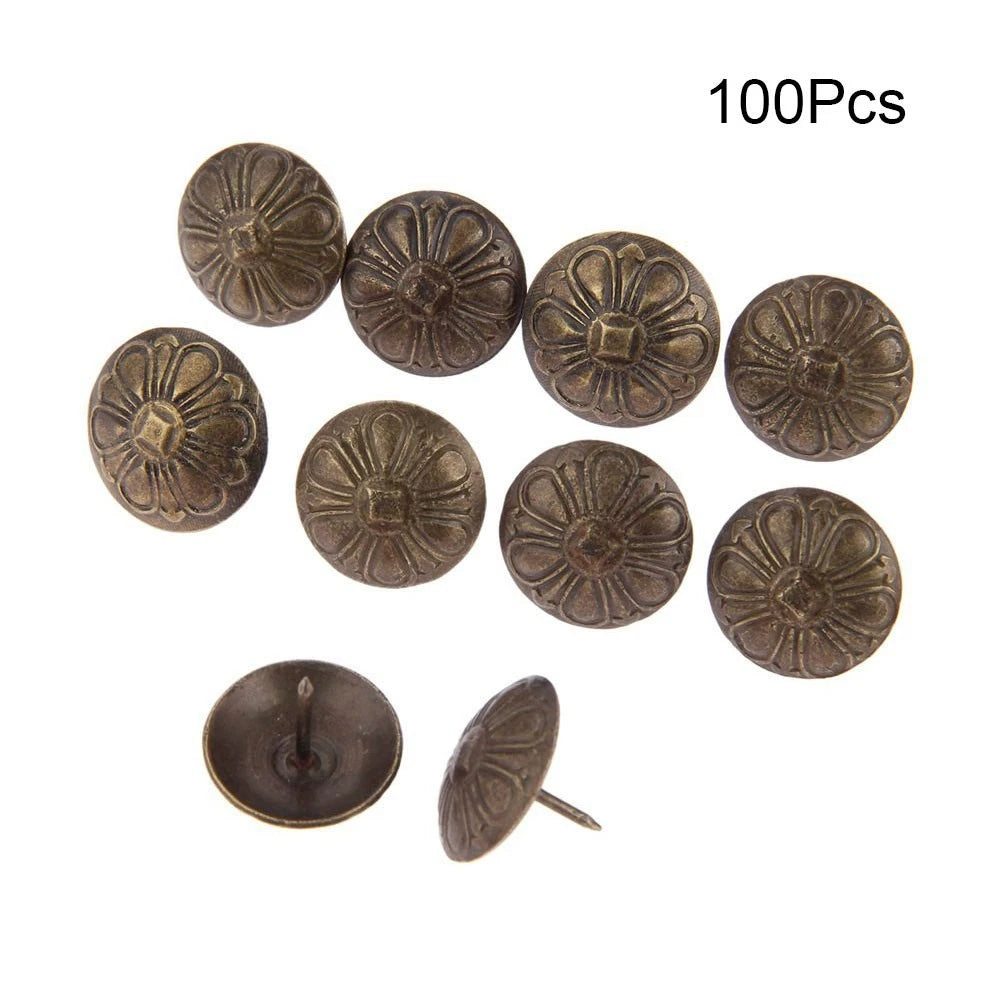 100Pcs Upholstery Nails for Furniture, Sofa, Bed, Jewelry Box Tacks