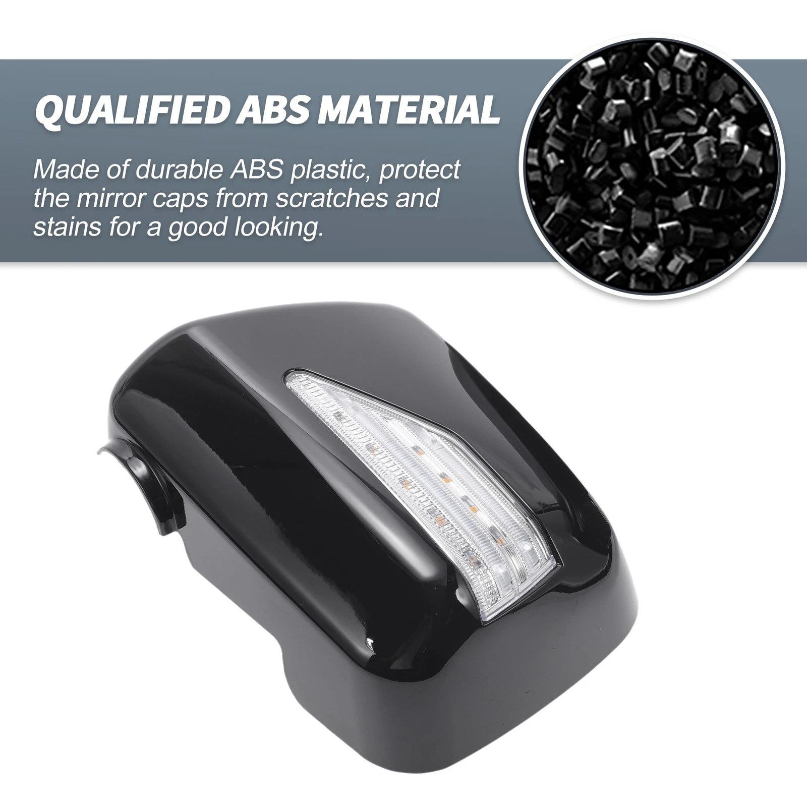 Pair Rearview Mirror Cover Overlay with LED Gloss Black for Lexus RX300 (1999–2003)