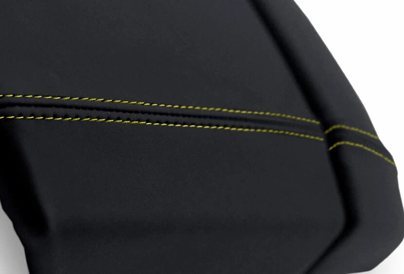 Leather Console Lid Armrest Cover for Toyota 4Runner (2003–2009) Yellow Stitch