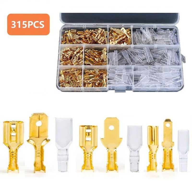 315PCS Electrical Wire Connectors Gold Crimp Terminals with Pliers
