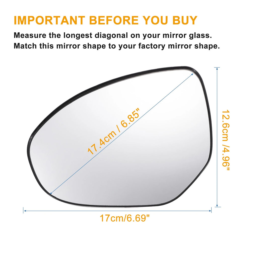 Driver Side Mirror Glass w/ Backing Plate for Mazda 2, 3 (Non-heated)