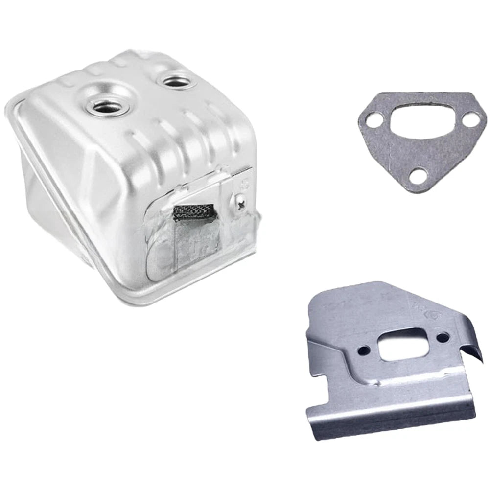 Iron Muffler Kit for HUS445 HUS450 Trimmers (Silver Finish)