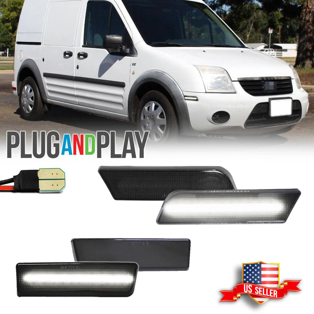 Smoked LED Side Marker Lights for Ford Transit Connect (2010–2013)