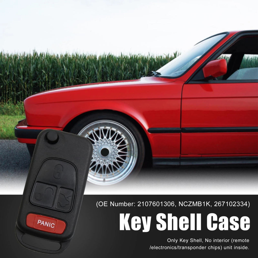 Key Shell Case 2107601306 for Mercedes-Benz (4 Button, Black)