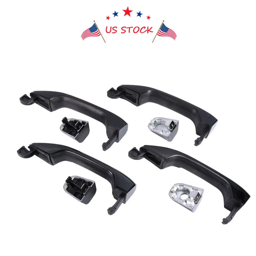 Set of 4 Door Handles for Silverado Sierra (2014–2018) Gloss Black Painted