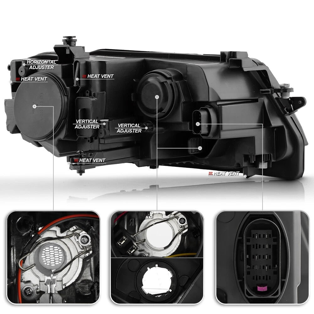 Halogen Headlight Driver Side for Volkswagen Tiguan (2018–2021) w/ LED DRL