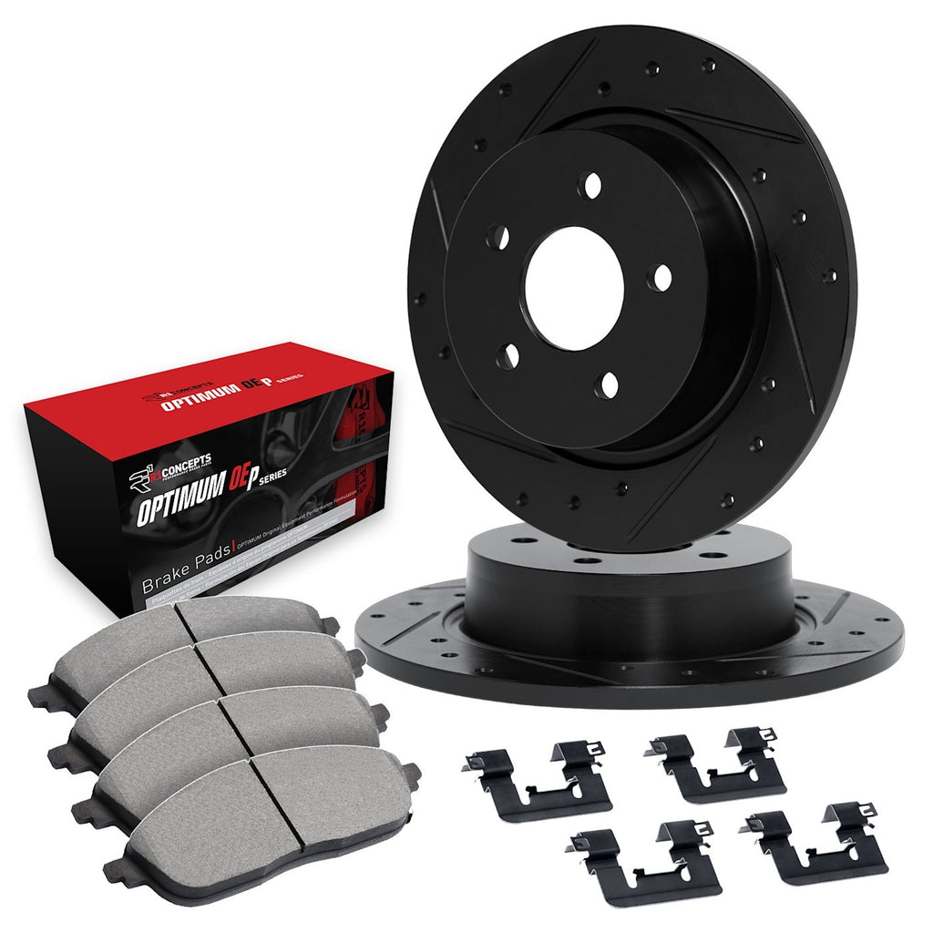 Set of 2 Brake Disc and Pad Kits for VW Golf