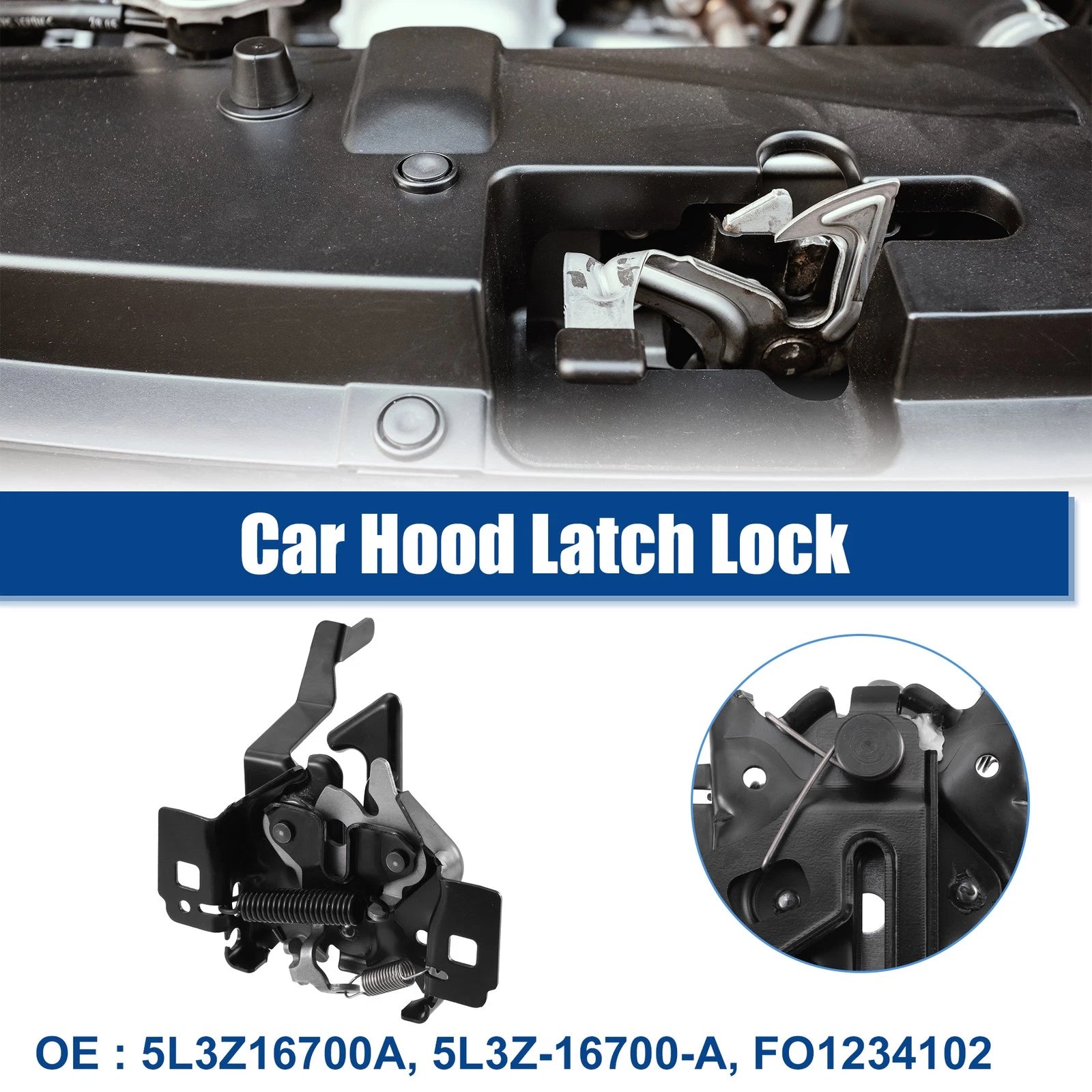 Hood Latch Lock Assembly for Ford F-150 (1997–2004) 5L3Z-16700-A FO1234102