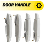 Set of 4 Exterior White Door Handles for Chevy Silverado GMC Sierra (2007–2013)