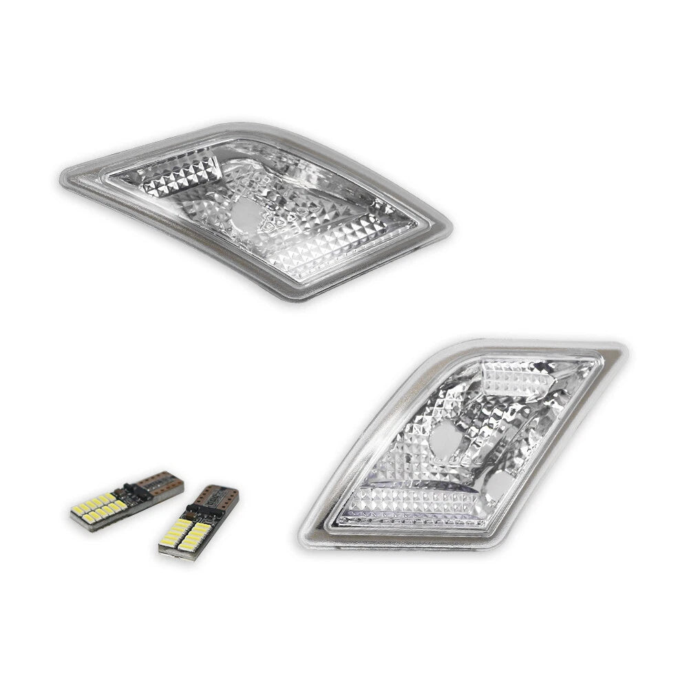 2Pcs Euro Crystal Clear Lens Side Marker Lamps for Mercedes Benz (2008–2011)