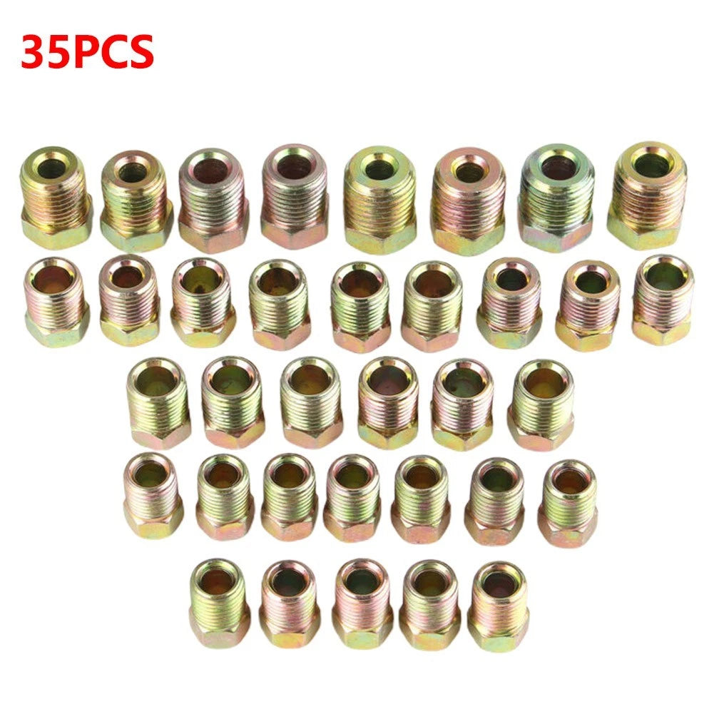 Brake Line Fitting Nuts Kit for Inverted Flares (3/16 & 1/4 Tube)