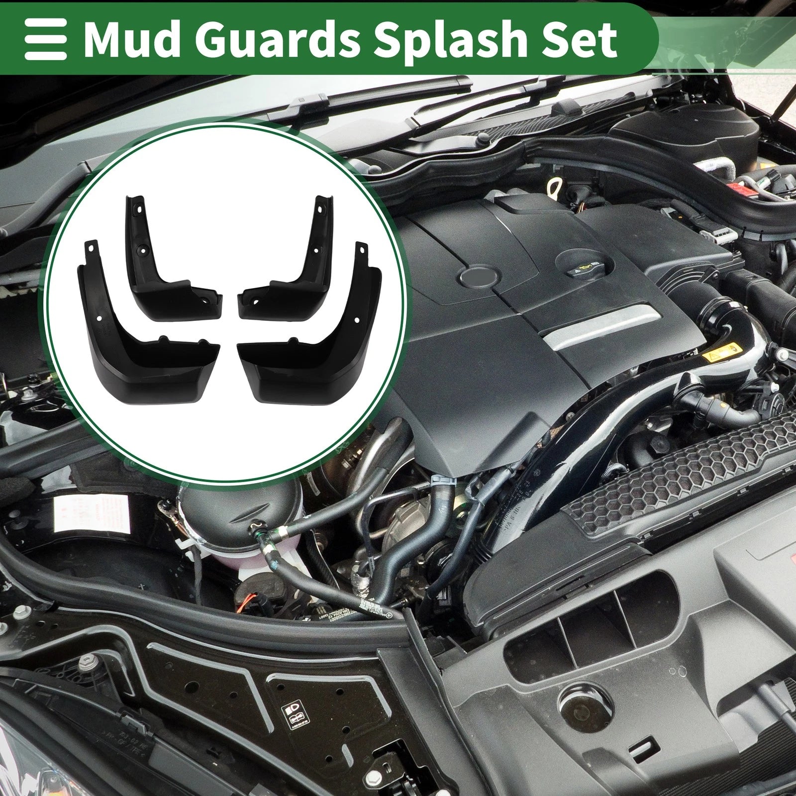 Mud Flaps Splash Guards Set of 4 for Honda Fit (2014–2017)