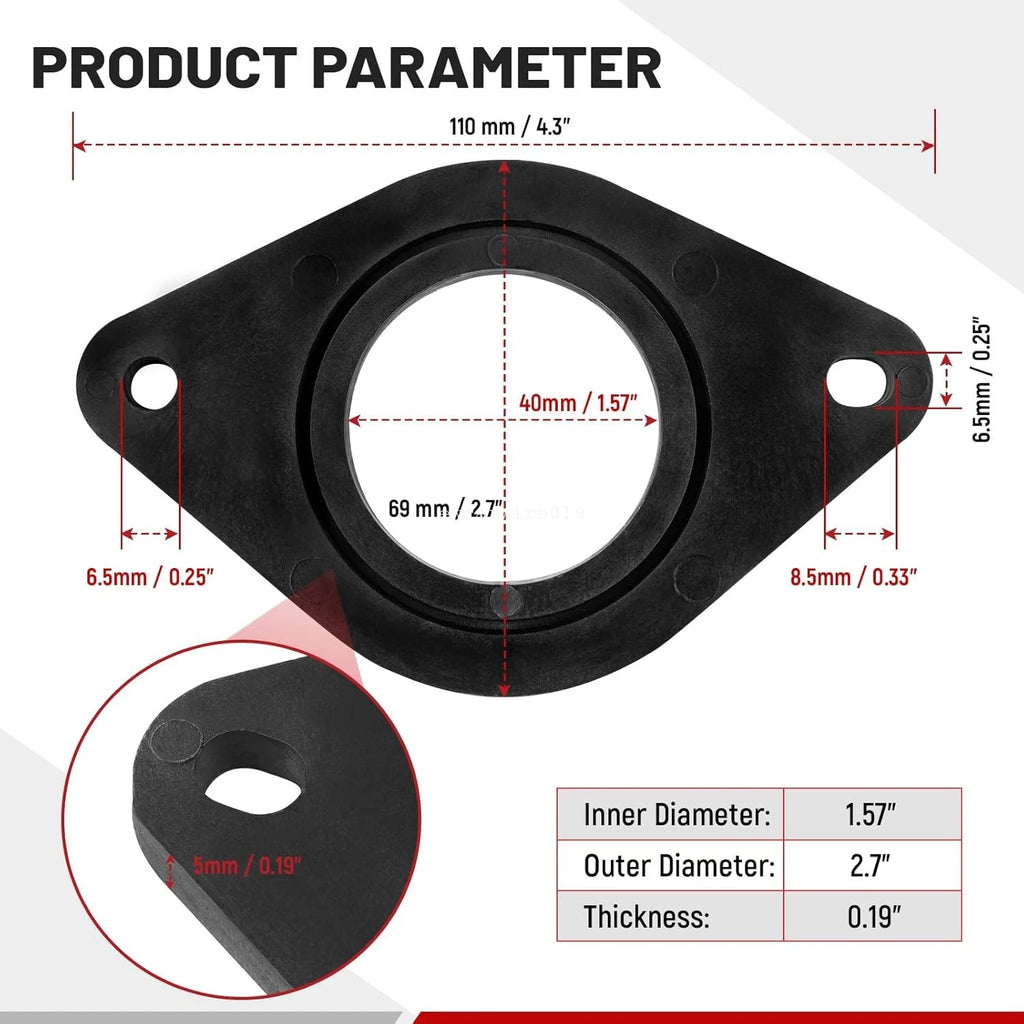 Front Dash Tweeter Speaker Adapter 1.5" Spacer Rings for Toyota Tacoma (2005–2023)