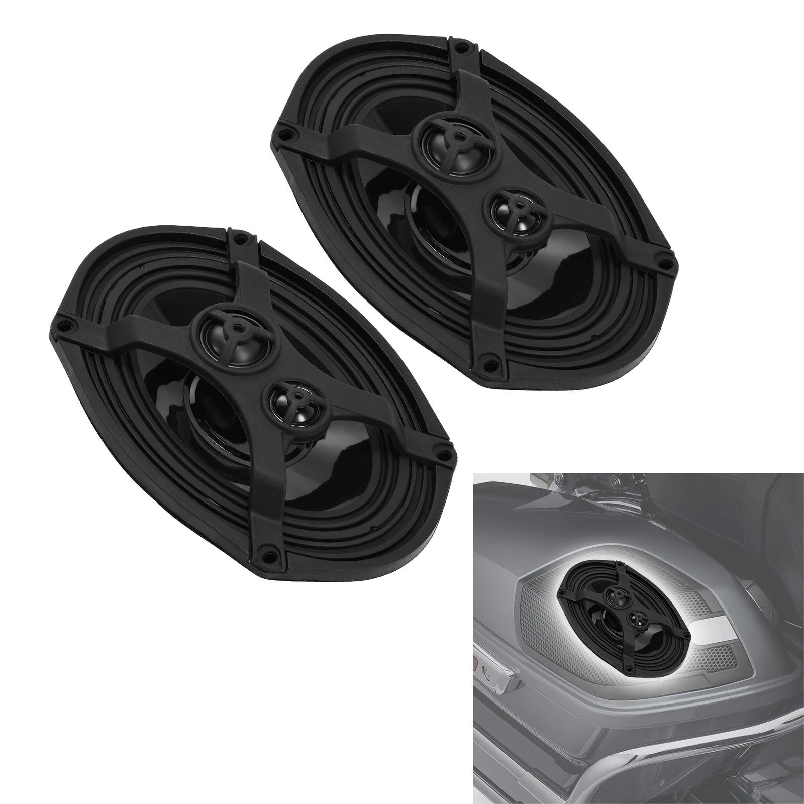 Hard Saddlebag Lid 6"x9" Speakers for Harley CVO Street Road Glide (2014–Present)
