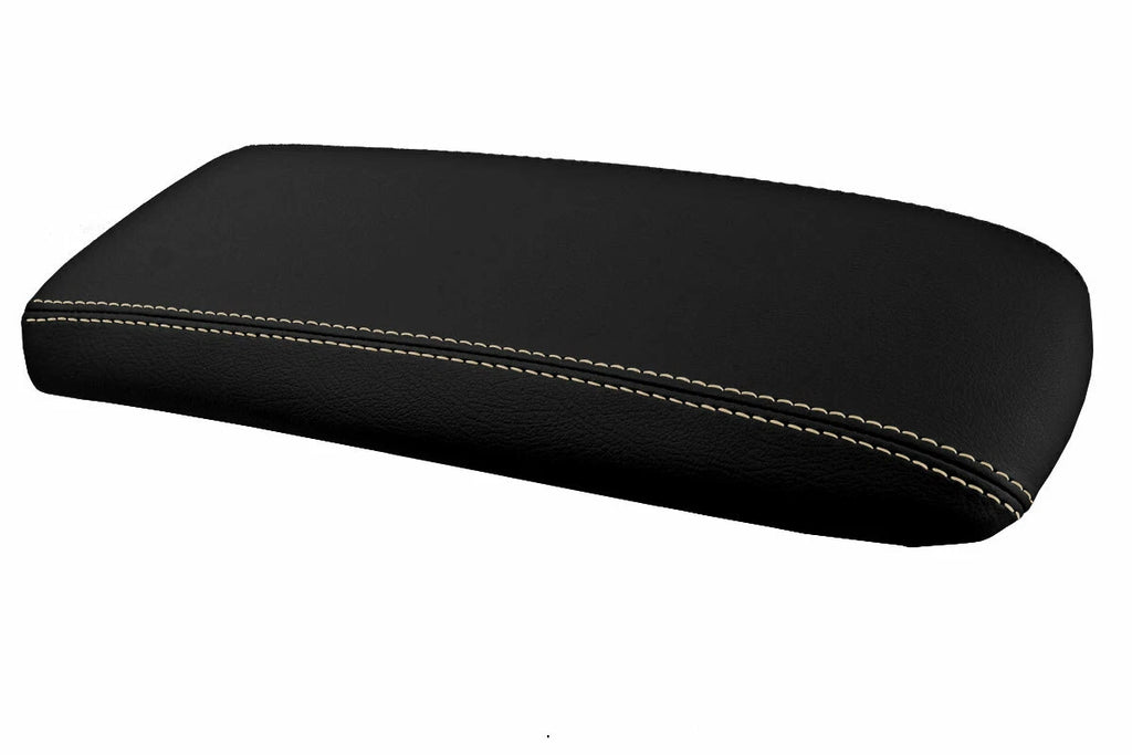 Leather Console Lid Armrest Cover for Ford Explorer (1995–2001) Beige Stitch