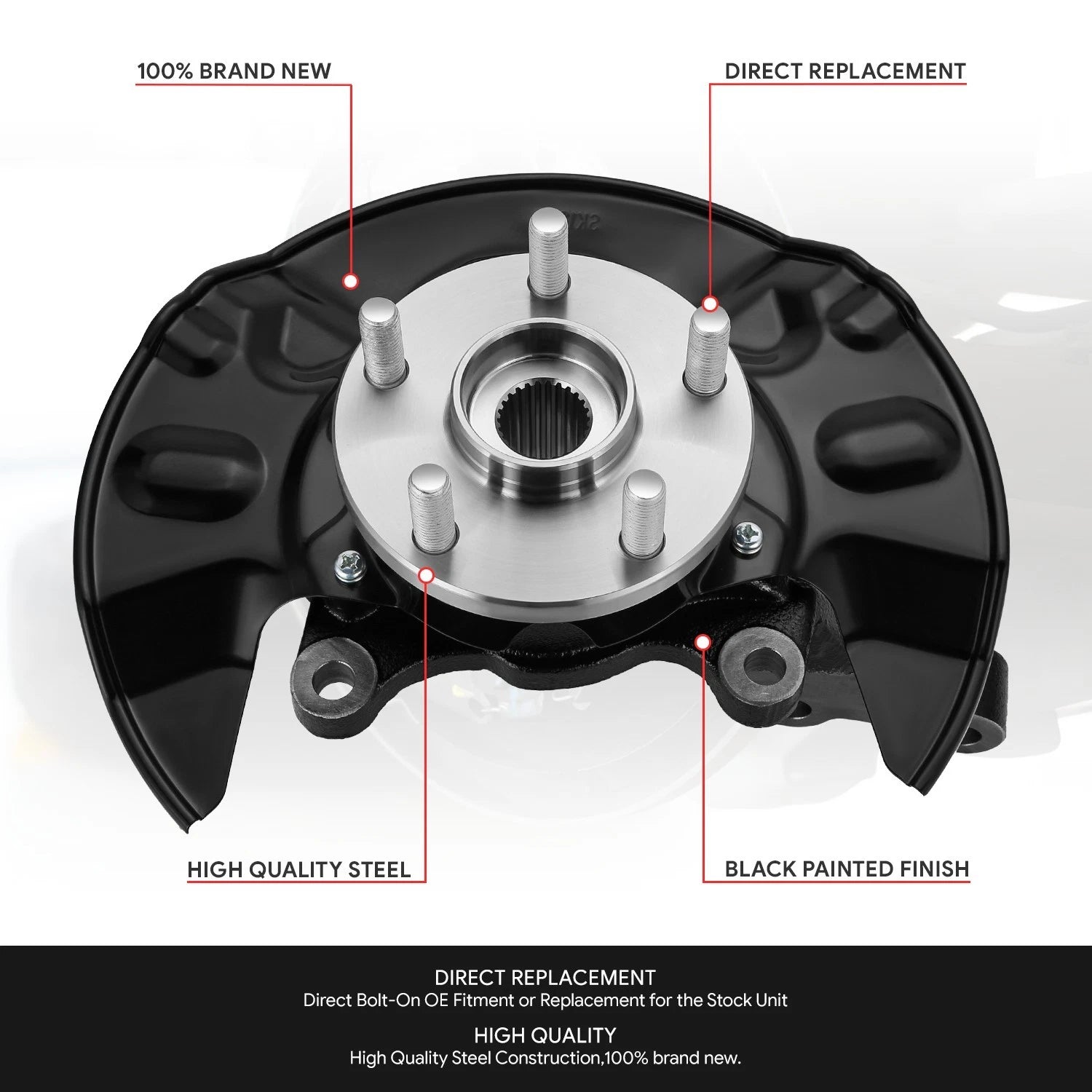 Front Right Loaded Wheel Bearing Knuckle Assembly for Toyota Corolla (2003–2008)