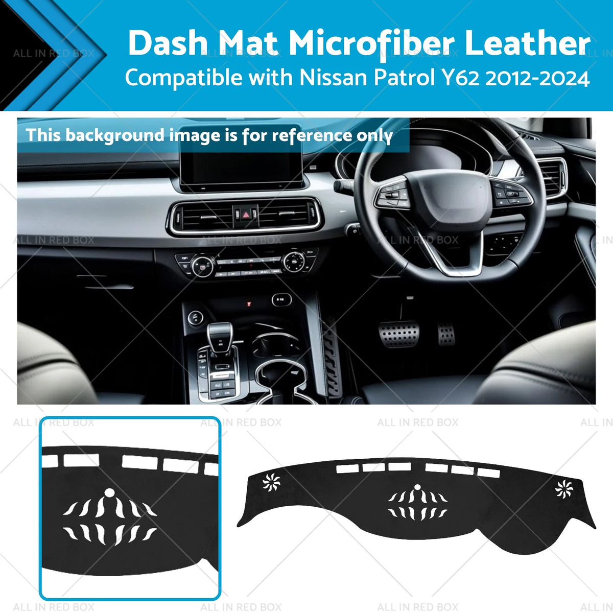 Dash Mat Microfiber Leather Non-Slip for Nissan Patrol Y62 (2012–2024)
