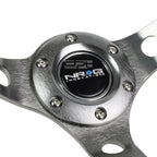 NRG 35cm Deep Dish Leather Steering Wheel with Yellow Stripe for Universal Fit (2010–2023)