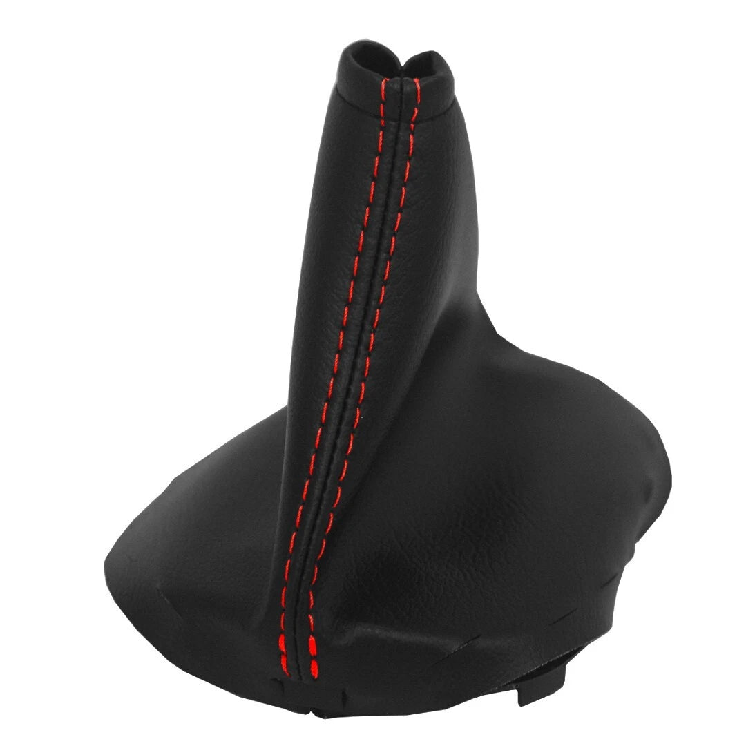 Manual Shift Boot Cover for Kia Rio (2007–2010) Black Red Stitch