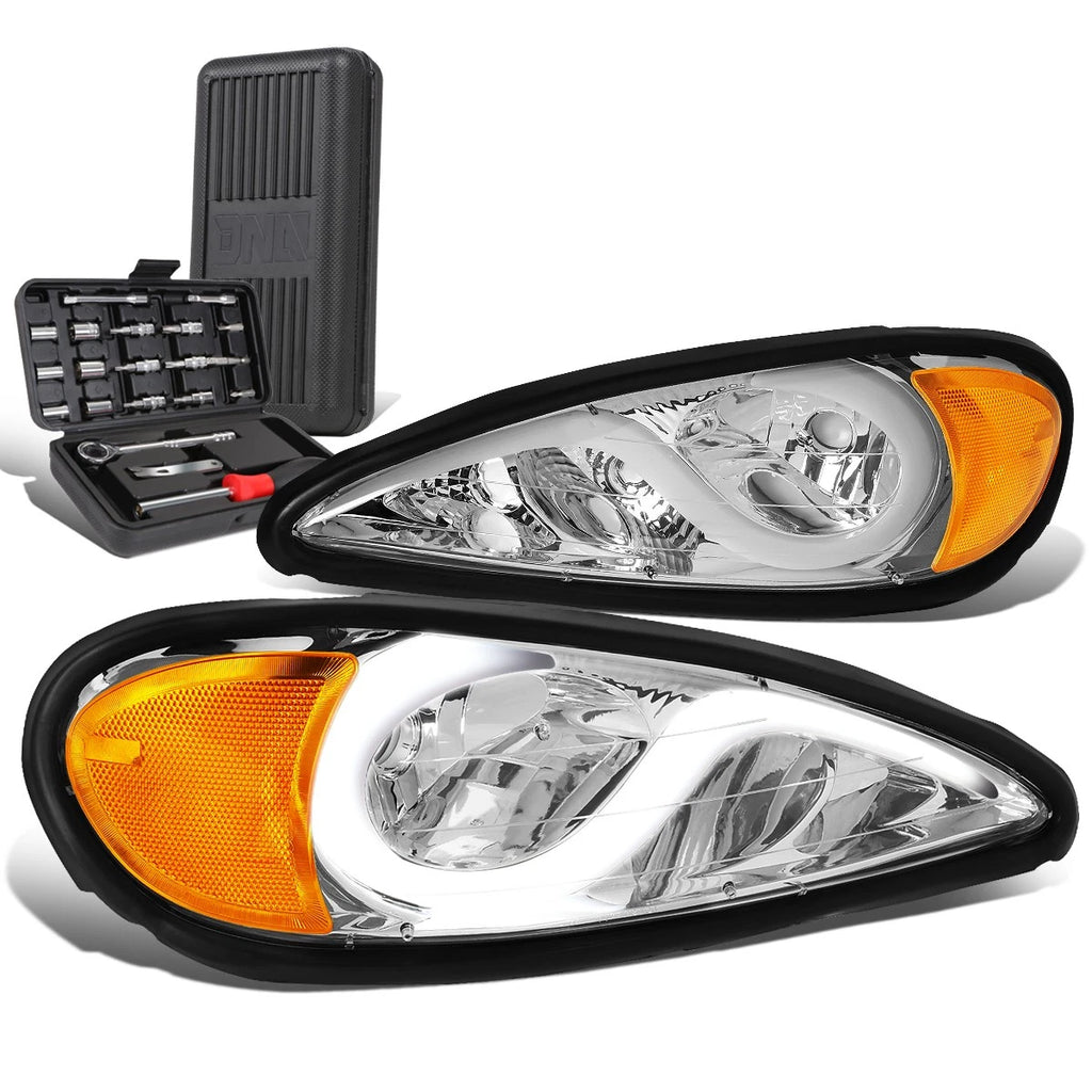 LED Chrome Amber Signal Headlight Lamps for Pontiac Grand AM (1999–2005)