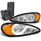 LED Chrome Amber Signal Headlight Lamps for Pontiac Grand AM (1999–2005)