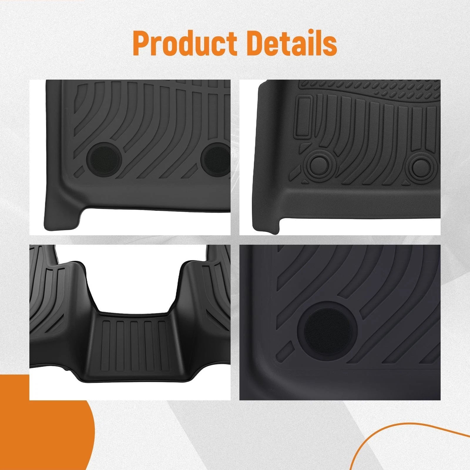 All-Weather Rubber Floor Mats for BMW X3/X4 (2011–2017)