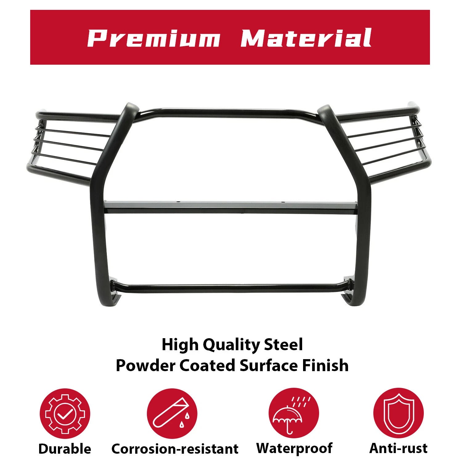 Bumper Brush Grill Guard for Toyota Tacoma (2016–2023) Black Powder Coated