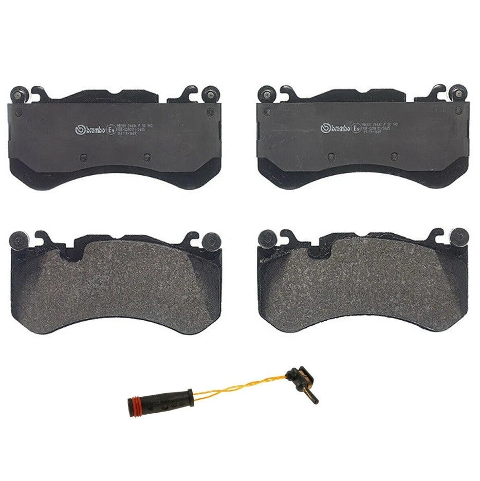 Set of 4 Brembo Front Low-Metallic Brake Pads with Sensor for Mercedes R230 SL600 (2002–2012)