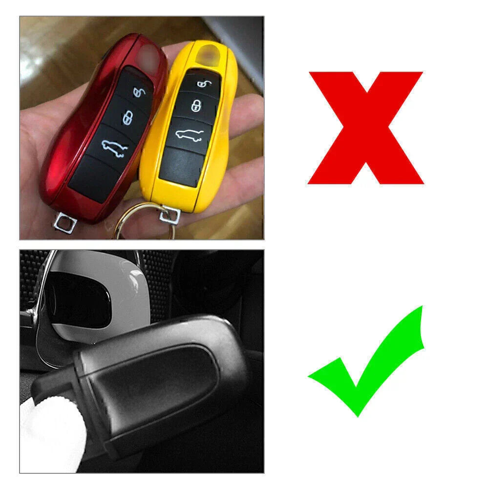 1x White ABS One Button Start Key Cover Case for Macan (2015-2023)