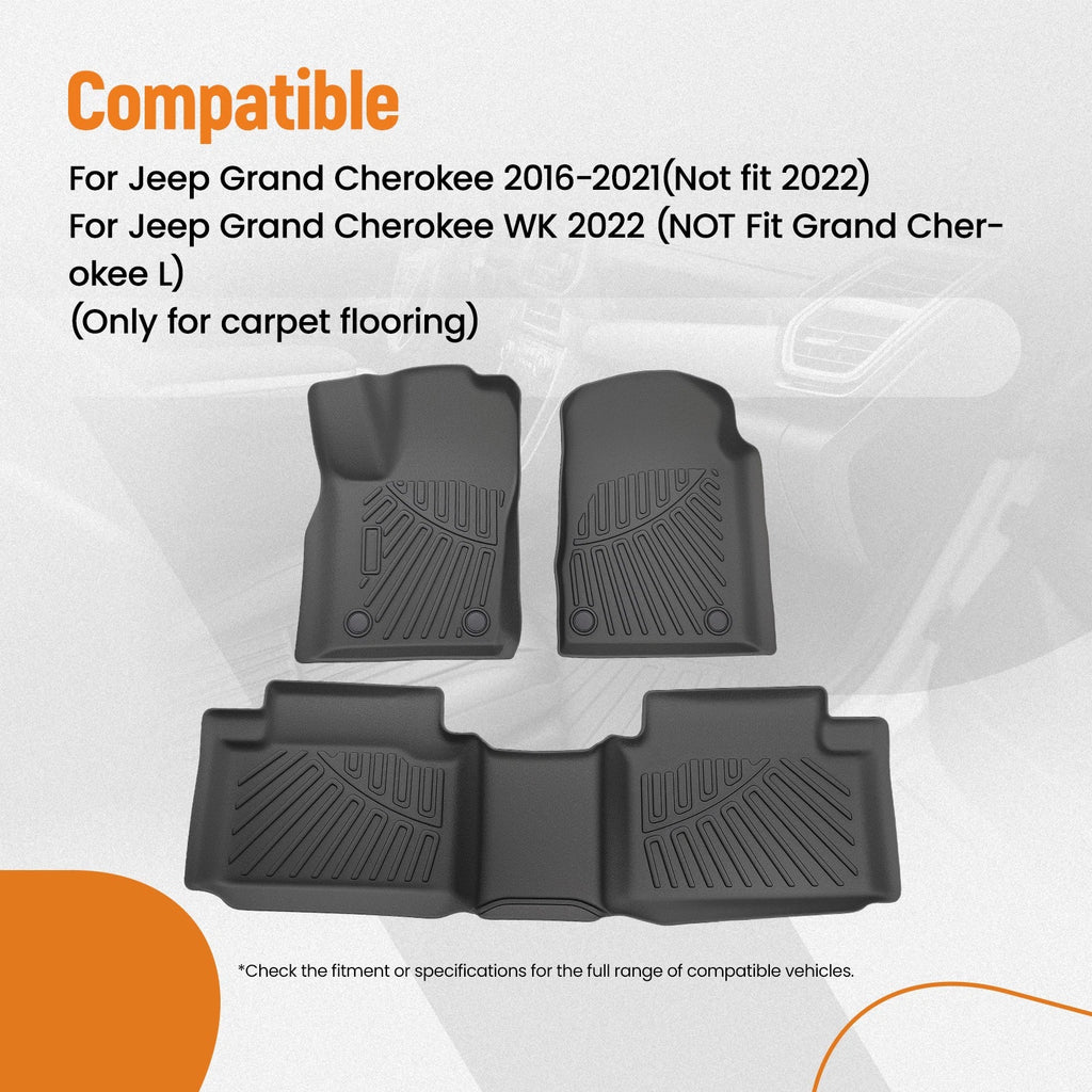 Set of 4 Carpet Floor Mats for Dodge Durango Jeep Grand Cherokee (2016–2024)