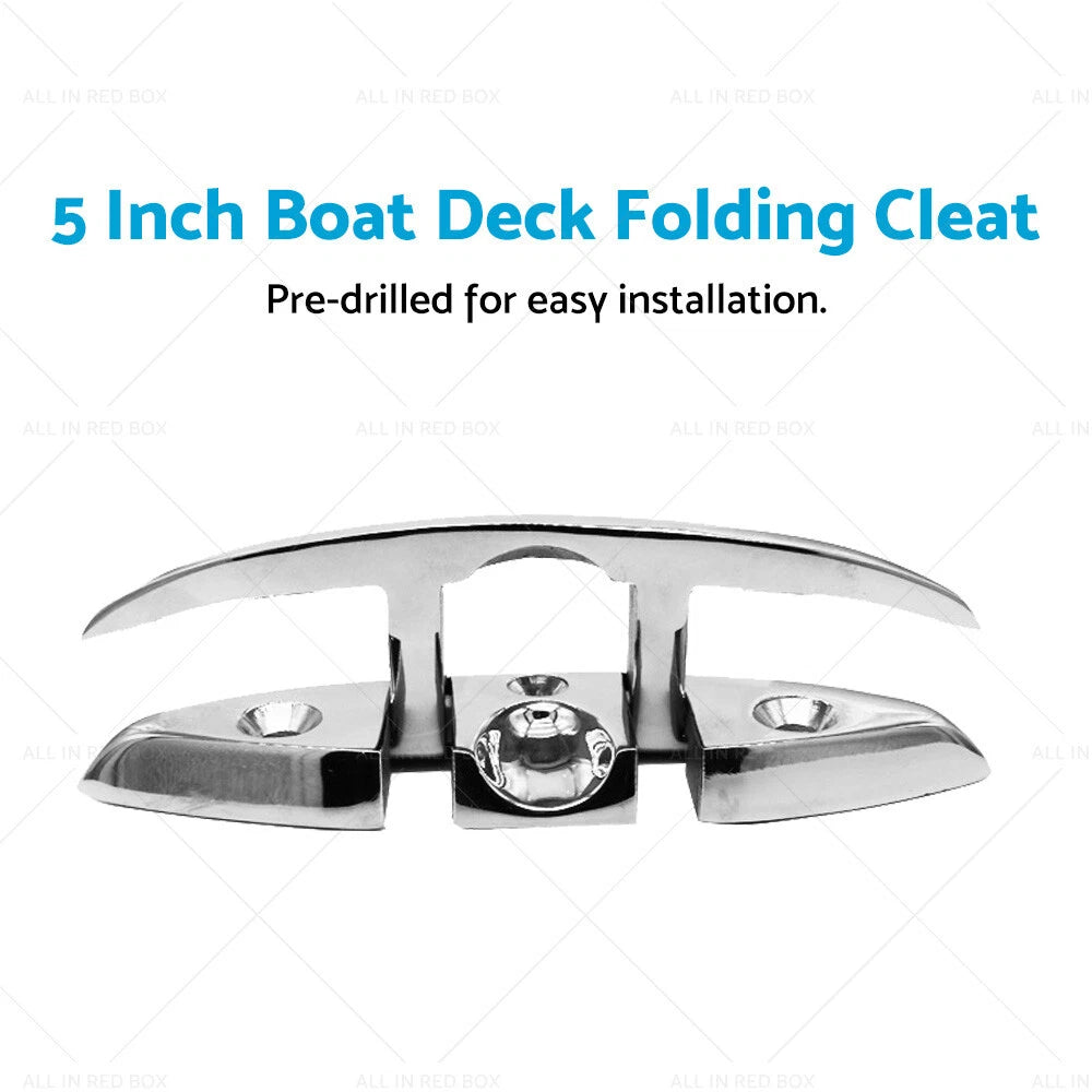 5 Inch Portable Foldable Cleat for Boat Deck (Pre-drilled)