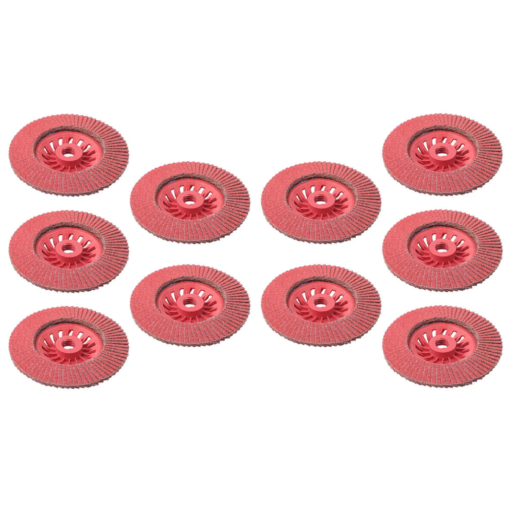 Set of 10 Ceramic Grinding Wheel Flap Discs 4-1/2" x 7/8"