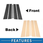 Set of 6 Door Pillar Window Trim for Toyota Fortuner (2015–2023) Carbon Fiber