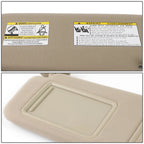 Left Driver Sun Visor for Toyota Venza (2009–2016) Beige Factory Style