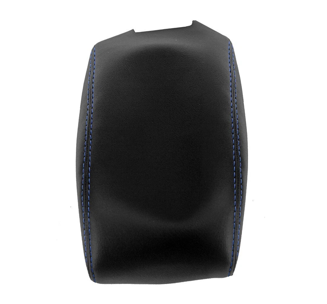 Leather Console Armrest Cover for Jeep Wrangler (2011–2017) Blue Stitch