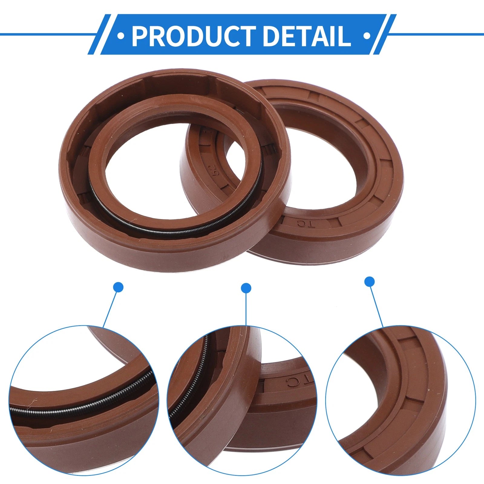 2X Oil Seal Rotary Shaft Seal FKM Rubber 34x52x10mm for Various Models