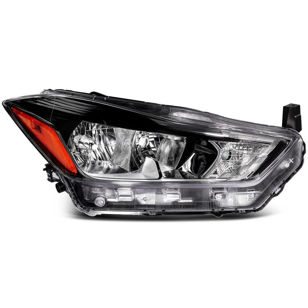 Headlight Assembly Pair for Nissan Kicks 2017–2020 Black Housing