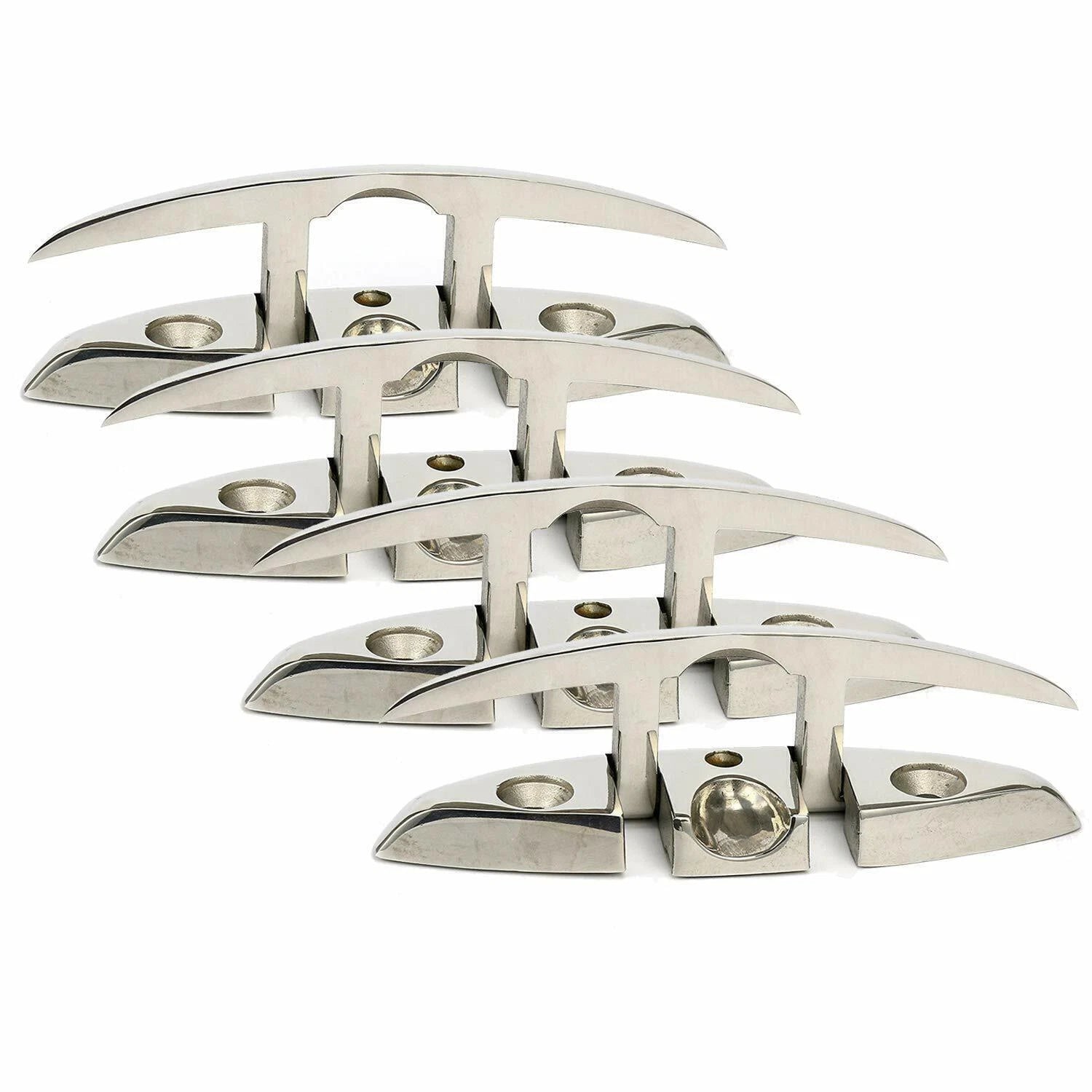 4X Stainless Steel Flip-up Dock Cleat 6" for Boat Mooring