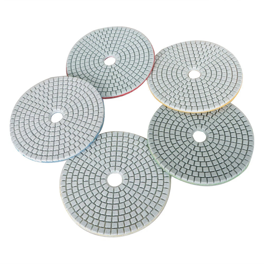 Set of 5 Diamond Concrete Polishing Pads for Quartz Marble Stone