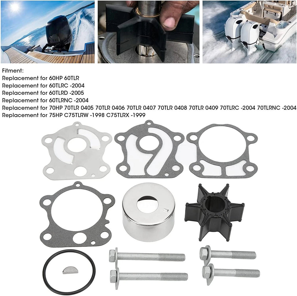 Water Pump Impeller Kit for Yamaha 75 80 85 90 HP (2-Stroke) (692-W0078-00)