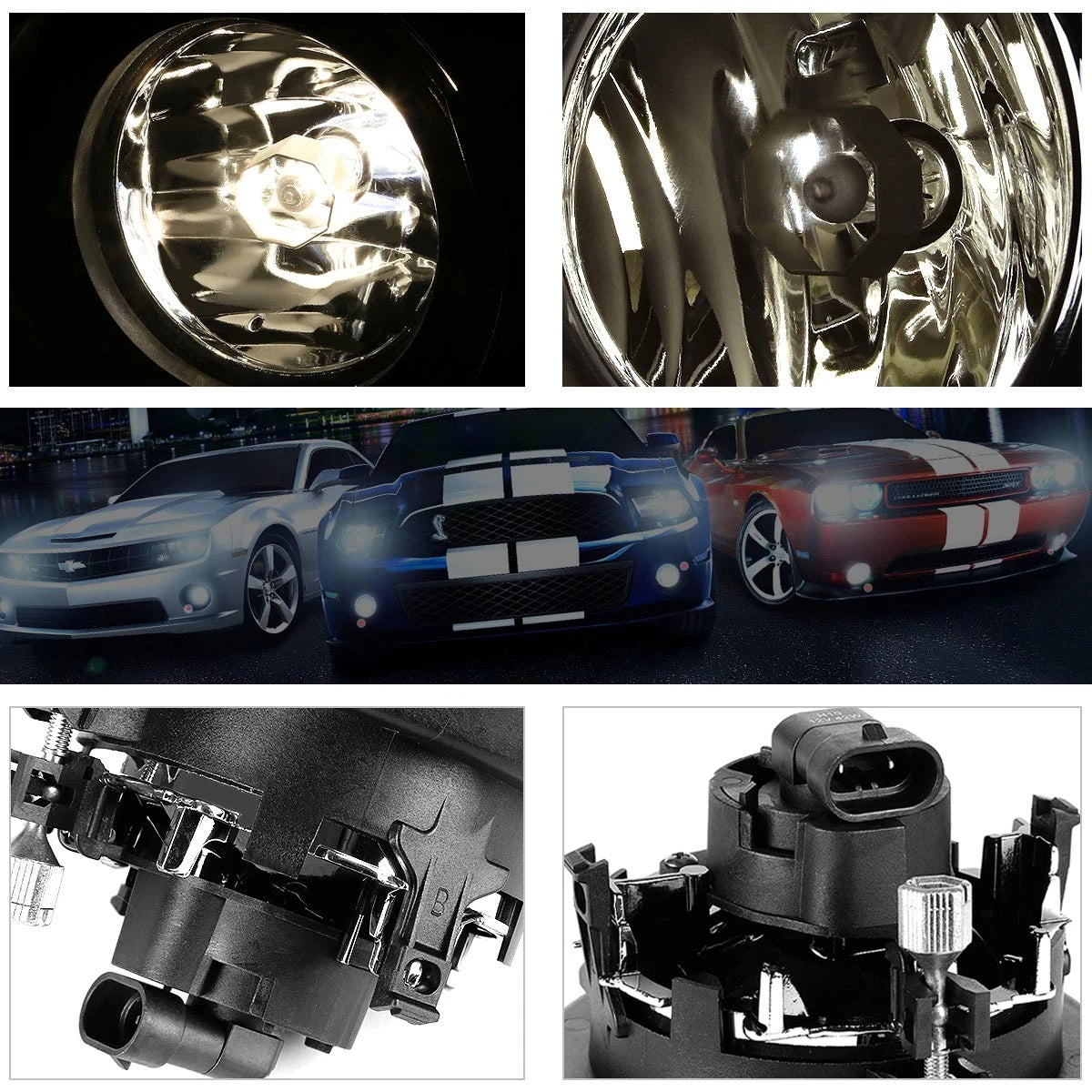 Smoked Lens Fog Lights with Switch for Ford Ranger Pickup (2001–2003)