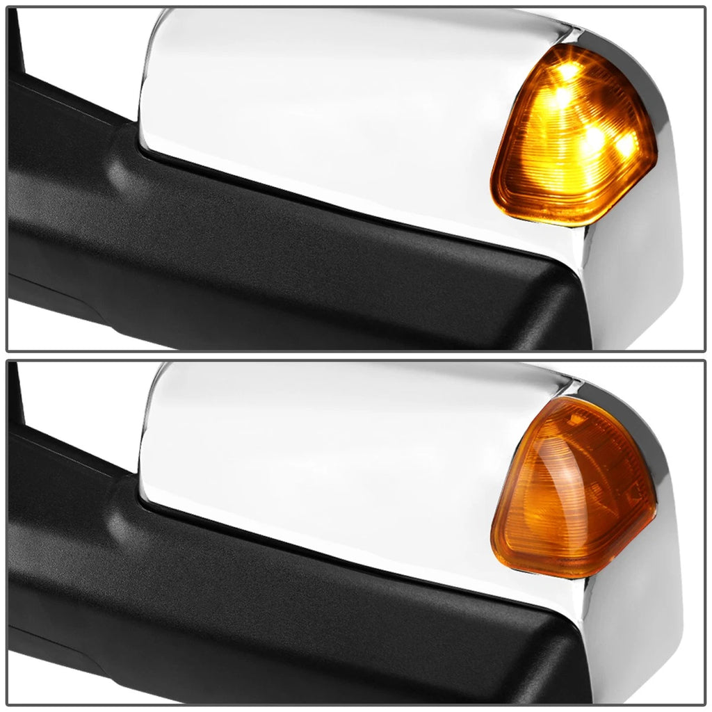 Set of 2 LED Chrome Towing Mirrors for Ram 1500 2009–2016 (Powered, Heated)
