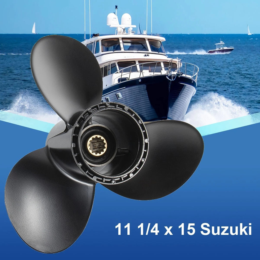 Outboard Prop 11 1/4 x 15 for Suzuki 35-65 HP (58100-88L61-019, RH)