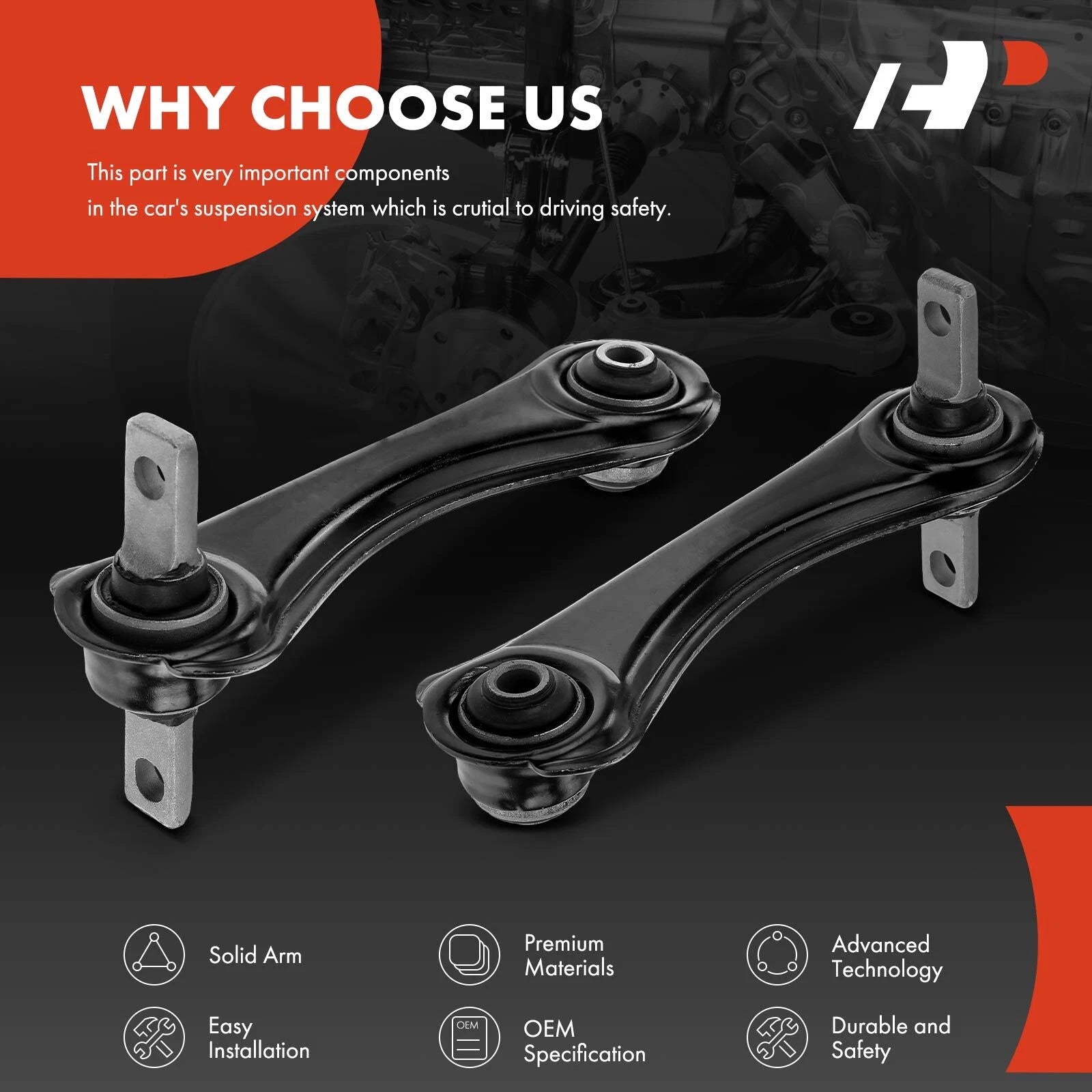 2X Rear Upper Control Arms for Honda CR-V (1997–2001) Civic (1988–2000)