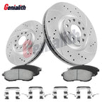 Front Drilled Rotors + Ceramic Brake Pads for Nissan Sentra Versa Cube (2007–2012)